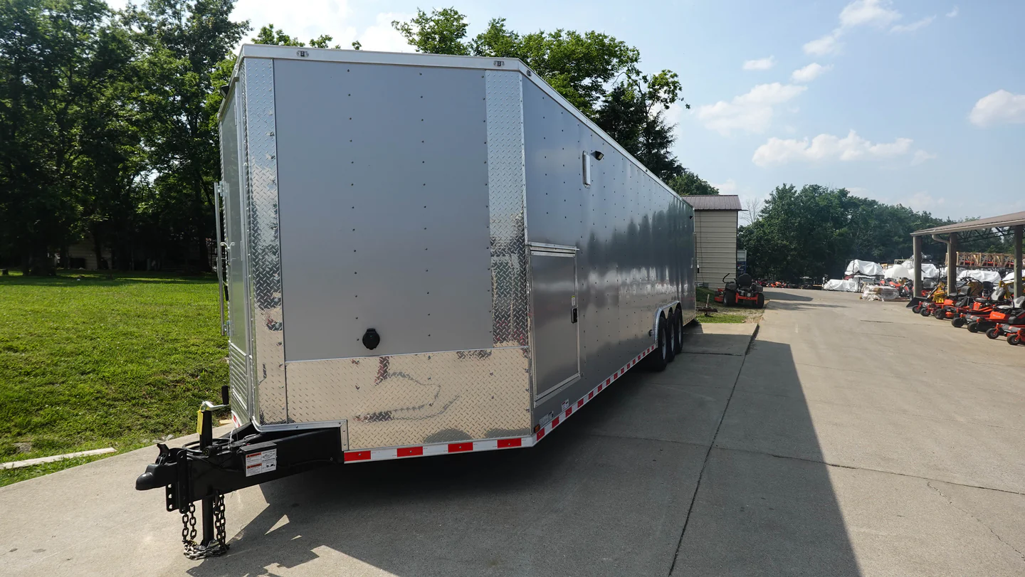 8.5' x 32' Silver Enclosed Trailer (3) 7,000LB Axles