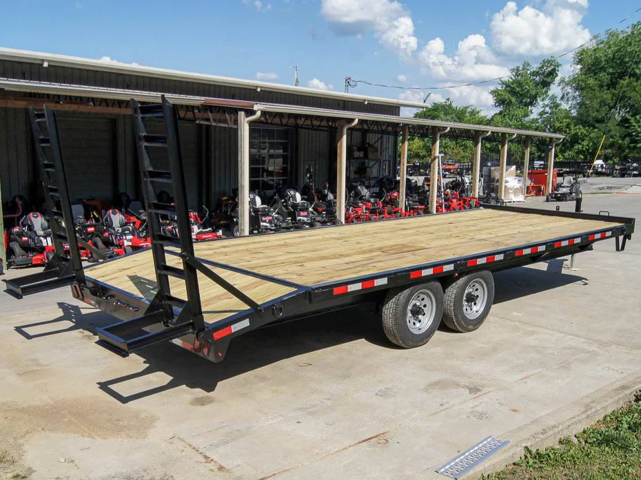 8.5x20 Deckover I-Beam Trailer (2) 5,200lb Axles Stand-Up Ramps 10k GVWR