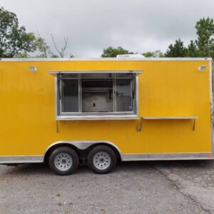 8.5' x 17' Yellow Concession Food Trailer